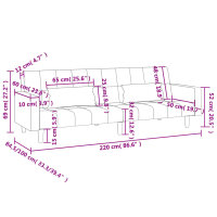 vidaXL Schlafsofa 2-Sitzer mit 2 Kissen Taupe Stoff