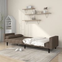 vidaXL Schlafsofa 2-Sitzer mit 2 Kissen Taupe Stoff