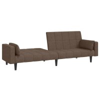 vidaXL Schlafsofa 2-Sitzer mit 2 Kissen Taupe Stoff