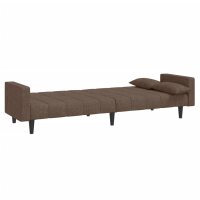 vidaXL Schlafsofa 2-Sitzer mit 2 Kissen Taupe Stoff