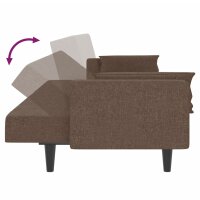 vidaXL Schlafsofa 2-Sitzer mit 2 Kissen Taupe Stoff