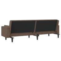 vidaXL Schlafsofa 2-Sitzer mit 2 Kissen Taupe Stoff