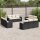 vidaXL 12-tlg. Garten-Sofagarnitur mit Kissen Schwarz Poly Rattan