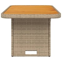 vidaXL Gartentisch Beige 90x55x71 cm Poly Rattan und Akazienholz