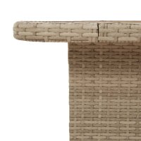 vidaXL Gartentisch Beige 90x55x71 cm Poly Rattan und Akazienholz