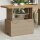 vidaXL Gartentisch Beige 90x55x71 cm Poly Rattan und Akazienholz