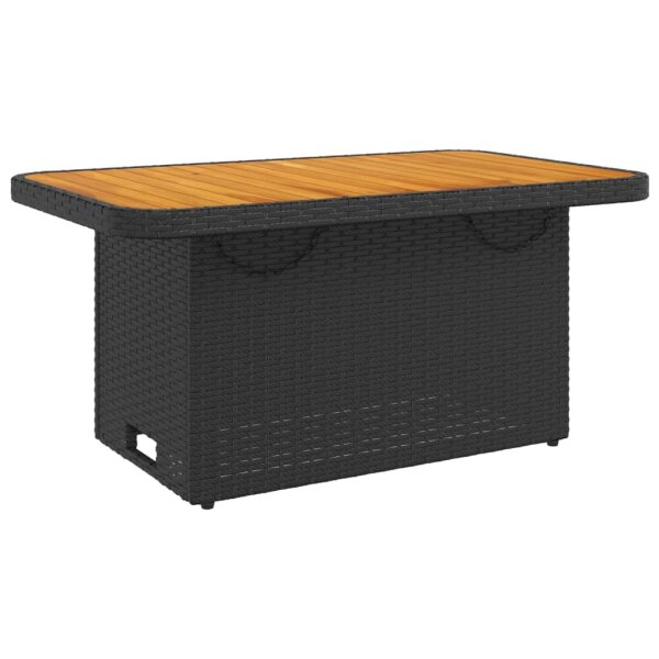 vidaXL Gartentisch Schwarz 90x55x71 cm Poly Rattan und Akazienholz