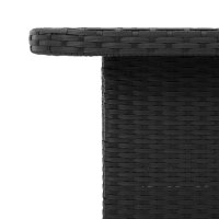 vidaXL Gartentisch Schwarz 90x55x71 cm Poly Rattan und Akazienholz