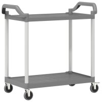 vidaXL Rollwagen mit 2 Etagen Grau 99x50x97 cm Aluminium