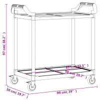 vidaXL Rollwagen mit 2 Etagen Grau 99x50x97 cm Aluminium