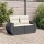 vidaXL Gartensofa mit Kissen 2-Sitzer Schwarz Poly Rattan