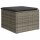 vidaXL Gartenhocker mit Kissen Grau 55x55x37 cm Poly Rattan