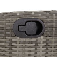 vidaXL 3-tlg. Garten-Essgruppe mit Kissen Grau Poly Rattan