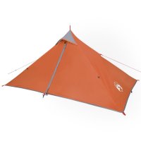 vidaXL Campingzelt 1 Person Grau & Orange 255x153x130 cm 185T Taft