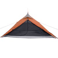 vidaXL Campingzelt 1 Person Grau & Orange 255x153x130 cm 185T Taft