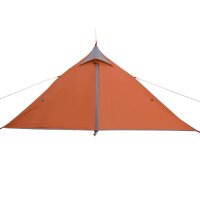 vidaXL Campingzelt 1 Person Grau & Orange 255x153x130 cm 185T Taft