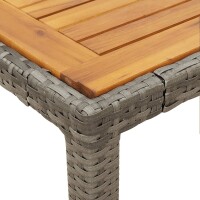 vidaXL 7-tlg. Garten-Essgruppe mit Kissen Grau Poly Rattan