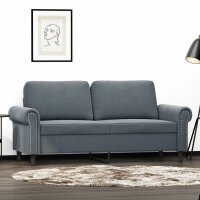 vidaXL 2-Sitzer-Sofa Dunkelgrau 140 cm Samt