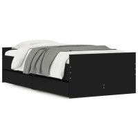 vidaXL Bett mit Schubladen Schwarz 75x190 cm