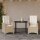 vidaXL 3-tlg. Garten-Essgruppe mit Kissen Beige Poly Rattan