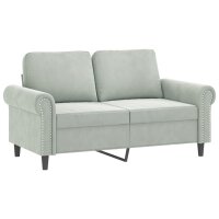 vidaXL 2-Sitzer-Sofa Hellgrau 120 cm Samt