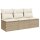 vidaXL Gartensofa mit Kissen 3-Sitzer Beige Poly Rattan