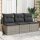 vidaXL Gartensofa mit Kissen 3-Sitzer Grau Poly Rattan