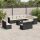 vidaXL 13-tlg. Garten-Sofagarnitur mit Kissen Schwarz Poly Rattan