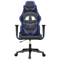 vidaXL Gaming-Stuhl Schwarz und Blau Kunstleder