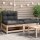 vidaXL Gartensofa ohne Armlehnen mit Kissen und Hocker