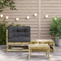 vidaXL Garten-Ecksofa mit Kissen und Hocker