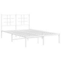 vidaXL Bettgestell mit Kopfteil Metall Weiß 120x190 cm