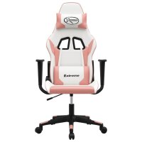 vidaXL Gaming-Stuhl Weiß und Rosa Kunstleder