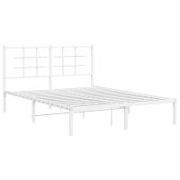 vidaXL Bettgestell mit Kopfteil Metall Wei&szlig; 140x190 cm