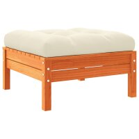 vidaXL Gartensofa mit Kissen und Hocker 2-Sitzer