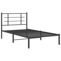 vidaXL Bettgestell mit Kopfteil Metall Schwarz 100x190 cm