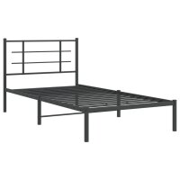 vidaXL Bettgestell mit Kopfteil Metall Schwarz 107x203 cm