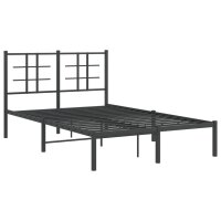 vidaXL Bettgestell mit Kopfteil Metall Schwarz 120x190 cm