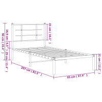 vidaXL Bettgestell mit Kopfteil Metall Schwarz 90x200 cm