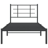 vidaXL Bettgestell mit Kopfteil Metall Schwarz 90x200 cm