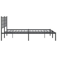 vidaXL Bettgestell mit Kopfteil Metall Schwarz 150x200 cm