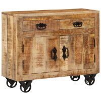 vidaXL Sideboard 80x30x65 cm Massives Raues Mangoholz