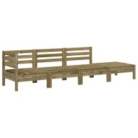 vidaXL Gartensofa 4-Sitzer Kiefernholz Impr&auml;gniert