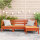 vidaXL Gartensofa 3-Sitzer mit Hocker Wachsbraun Massivholz Kiefer