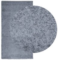 vidaXL Teppich Shaggy Hochflor Modern Blau 60x110 cm