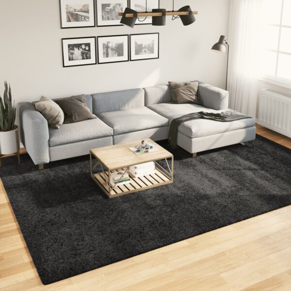 vidaXL Teppich Shaggy Hochflor Modern Anthrazit 240x340 cm