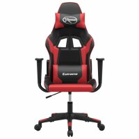 vidaXL Gaming-Stuhl mit Massagefunktion Schwarz und Rot Kunstleder