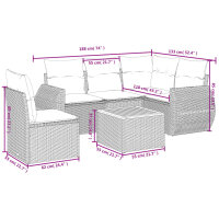 vidaXL 6-tlg. Garten-Sofagarnitur mit Kissen Schwarz Poly Rattan