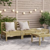 vidaXL Gartensofa 3-Sitzer Kiefernholz Impr&auml;gniert