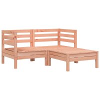 vidaXL Gartensofa 2-Sitzer mit Hocker Massivholz Douglasie